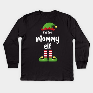 I'm The Mommy Elf Family Matching Christmas Pajama Gifts Kids Long Sleeve T-Shirt